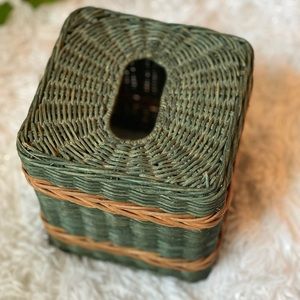 SOLD. Wicker Tissue Box Cover